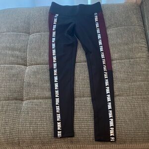 PINK Victoria's Secret Black and Purple Kids Leggings